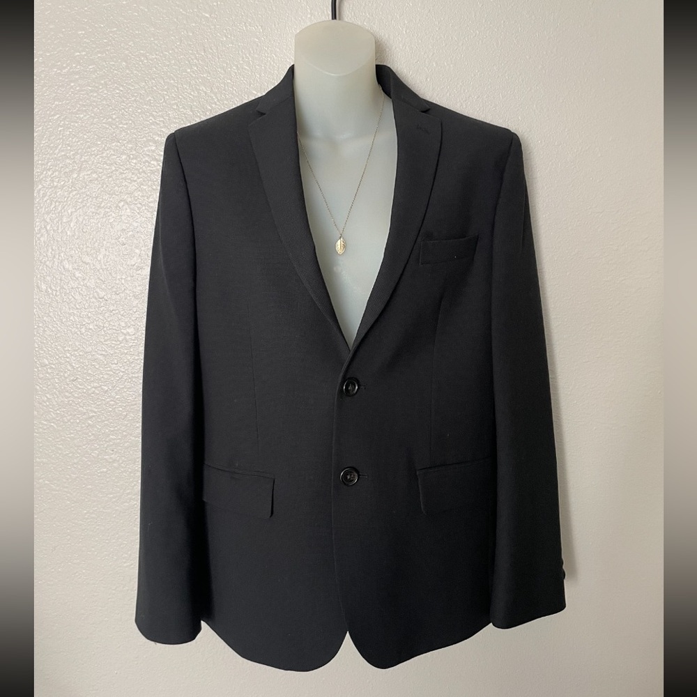 Lauren Ralph Lauren Black Micro Check Blazer Small 4 Career black